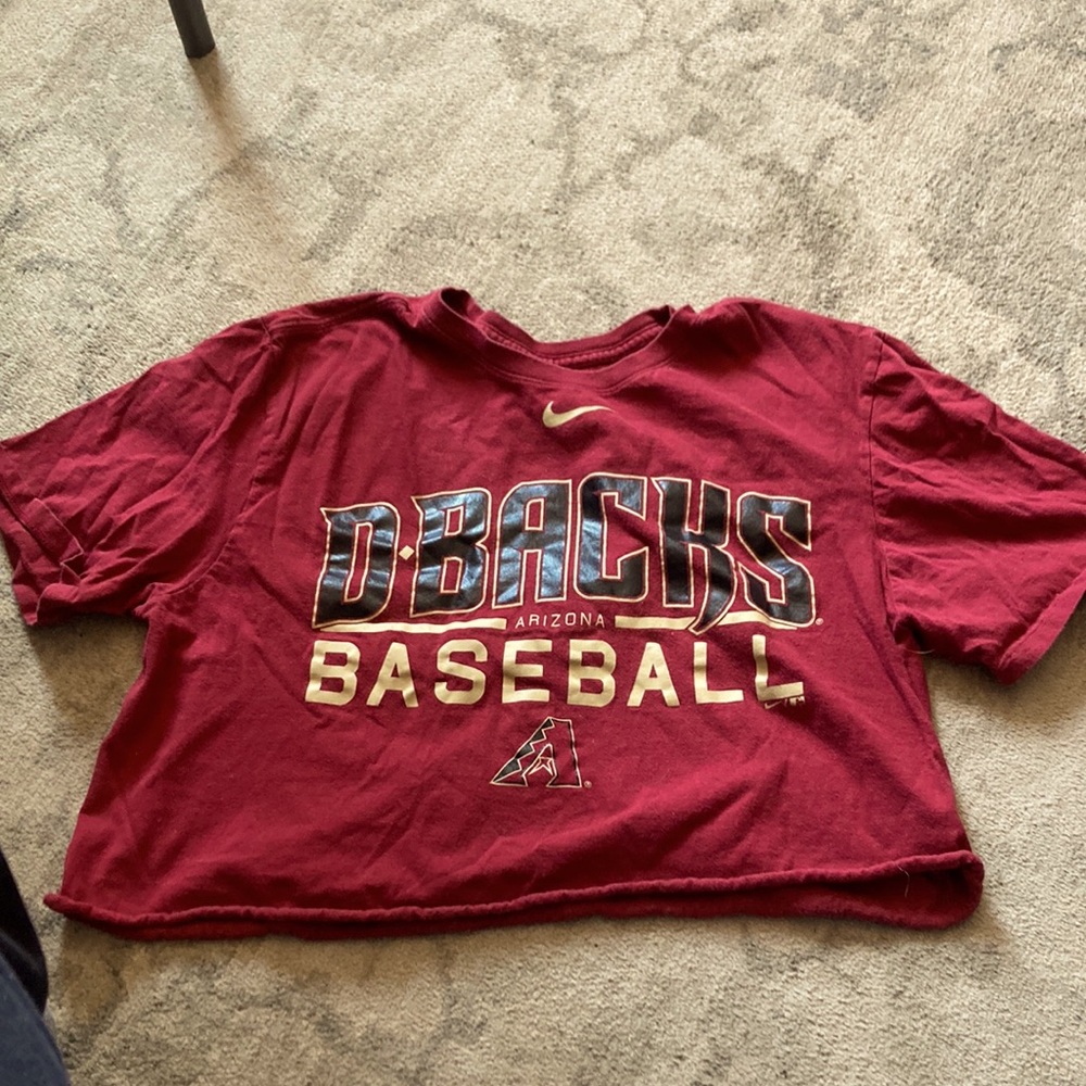 D Backs Arizona Baseball burgundy, crop T-shirt